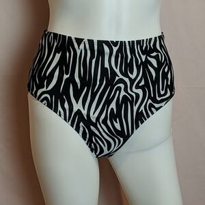 Warehouse Zebra Print High Rise Bikini Bottoms